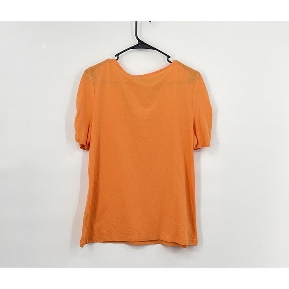 Chico's Short Sleeve V-Neck Orange /melón Color Women's T-Shirt Size 1 - Picture 5 of 7